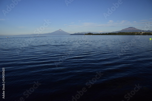 Osorno volcano and Llanquihue lake, Parque, Puerto Varas, Chile.