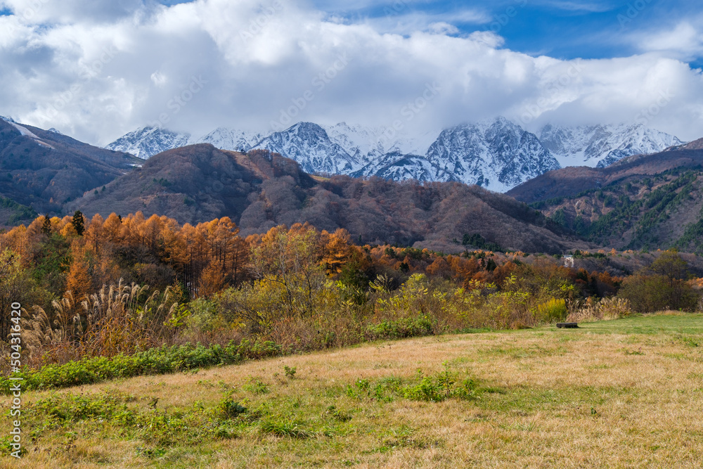 松川と白馬岳