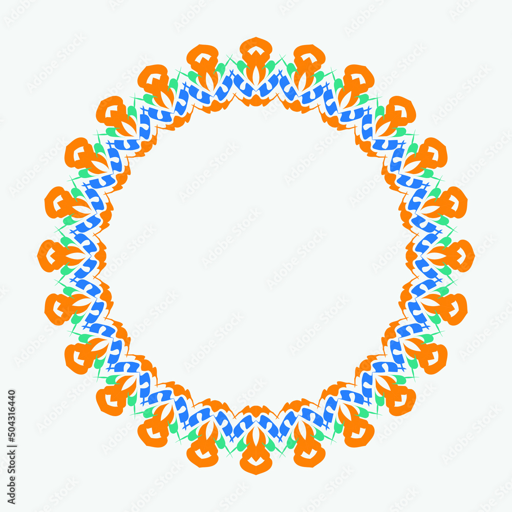 Fototapeta premium round frame on a white background with modern color