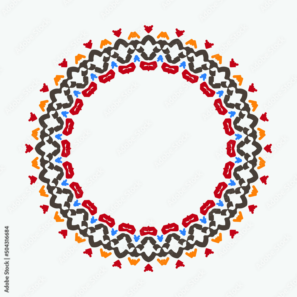 Fototapeta premium round frame on a white background with modern color