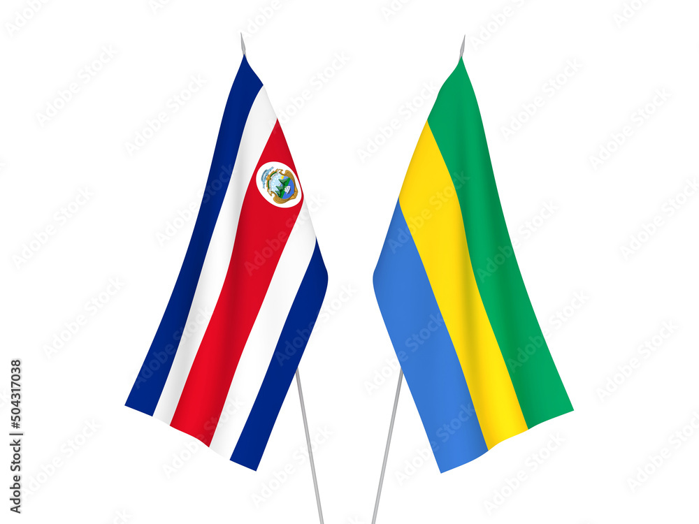 Gabon and Republic of Costa Rica flags