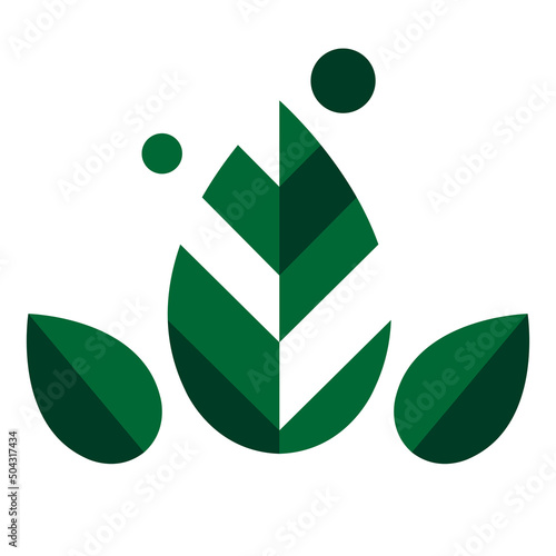 新緑　葉っぱのロゴ 3