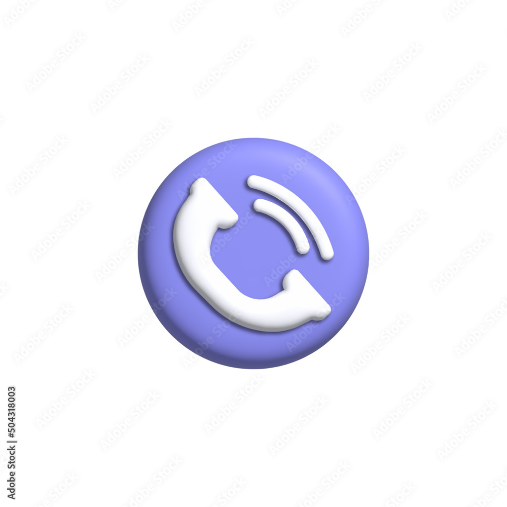 3d render illustration of the handset icon 3d render illustration of the handset icon