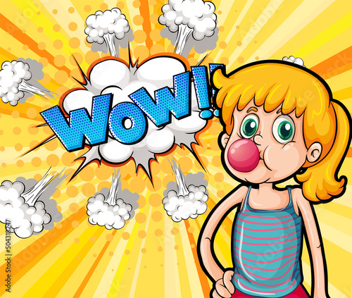 Abbreviation and facial expression retro comic banner design