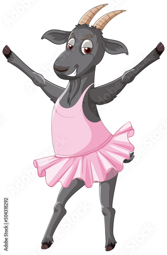 Black goat in a dress a ballerina