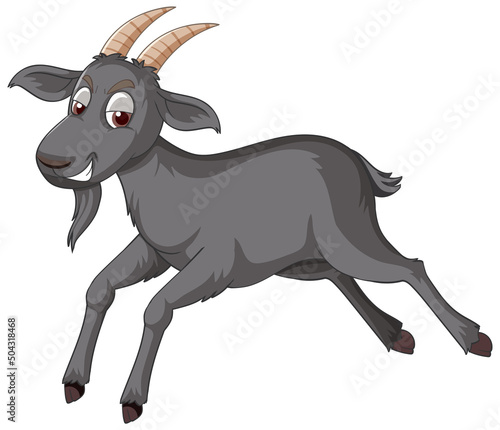 Black goat cartoon character