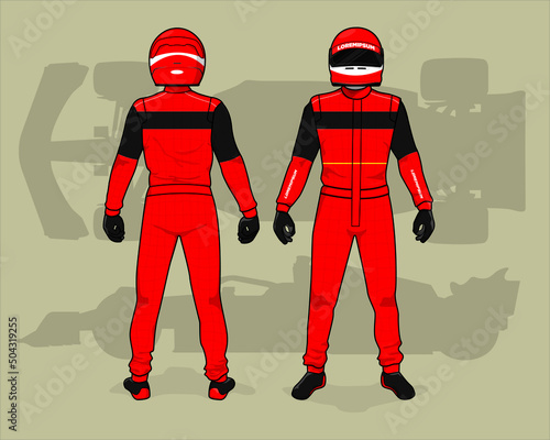 Racing driver uniform template mockup design