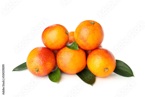 Citrus fruits, red orange isolated on white background