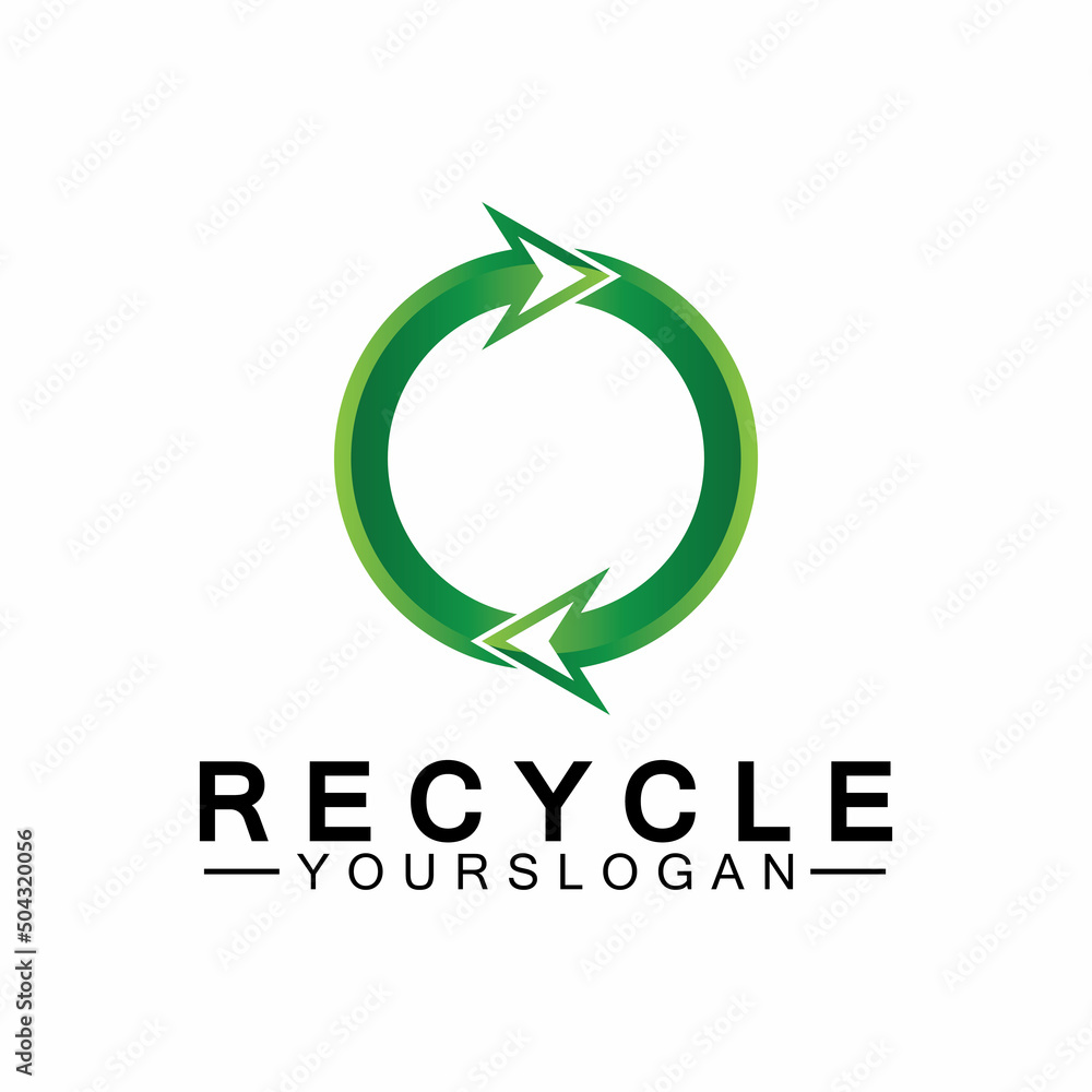 green arrow recycle logo vector icon template green arrow recycle logo vector icon template