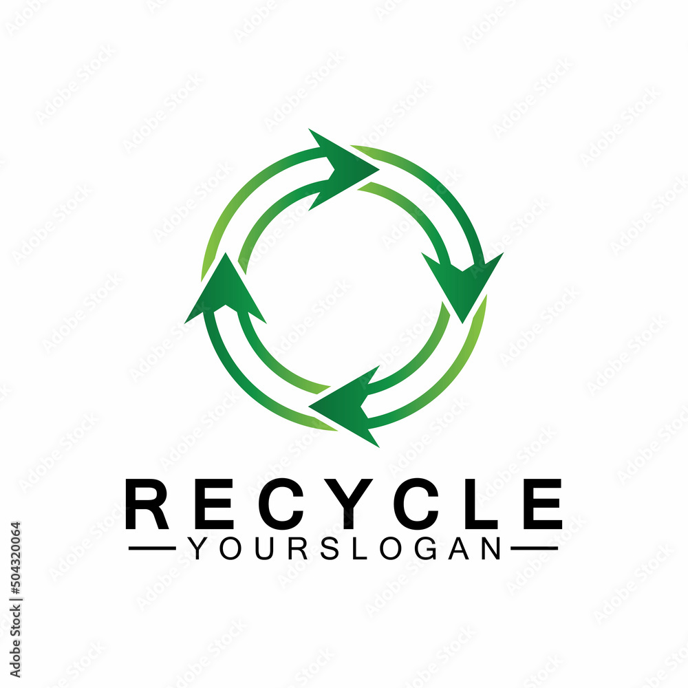 green arrow recycle logo vector icon template green arrow recycle logo vector icon template