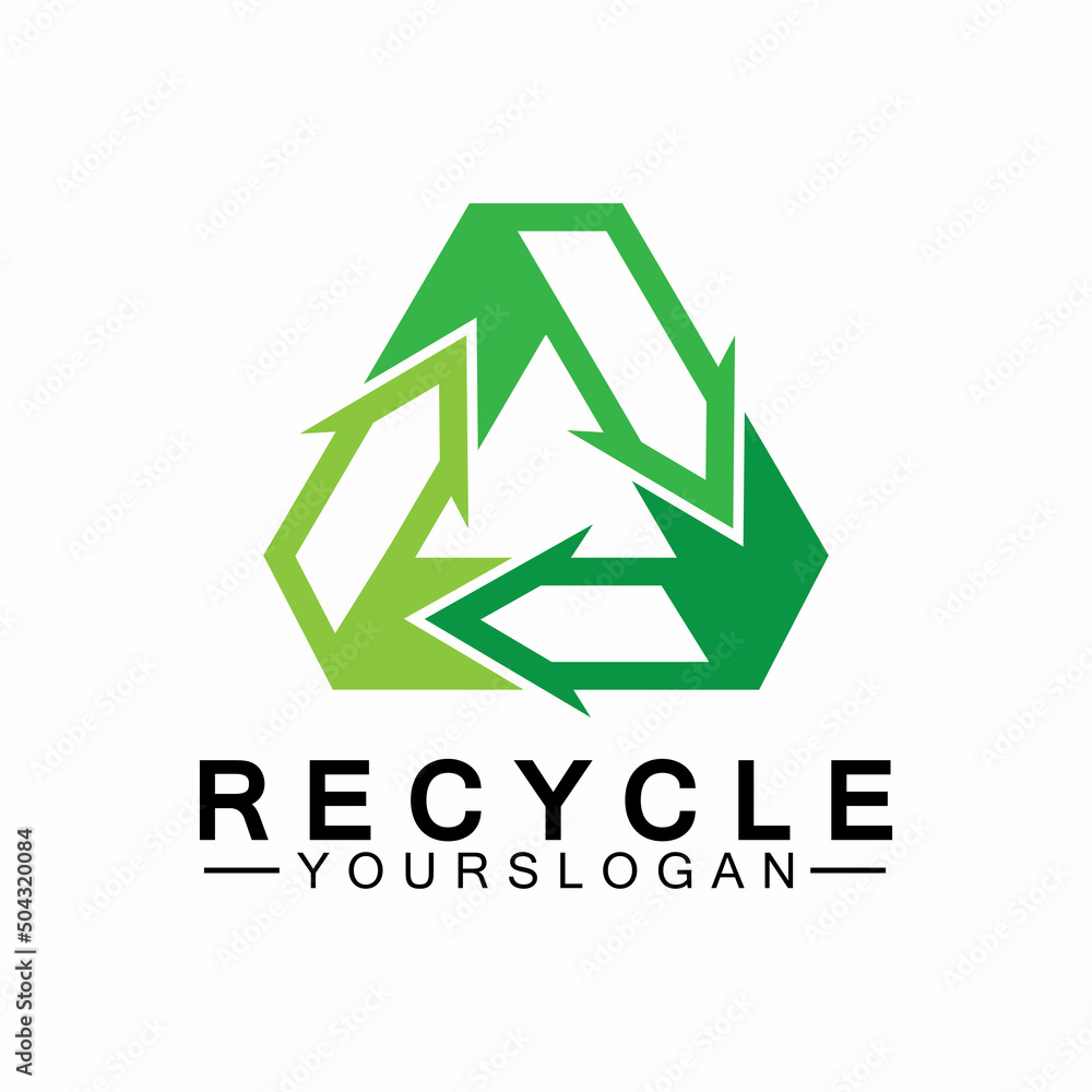 green arrow recycle logo vector icon template green arrow recycle logo vector icon template