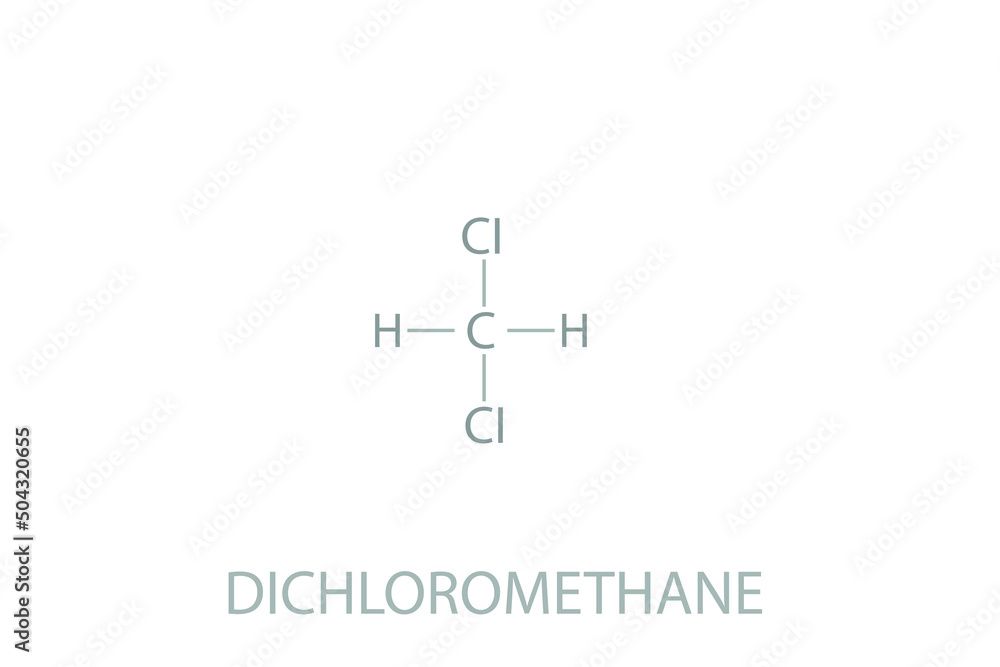 Dichloromethane molecular skeletal chemical formula.	