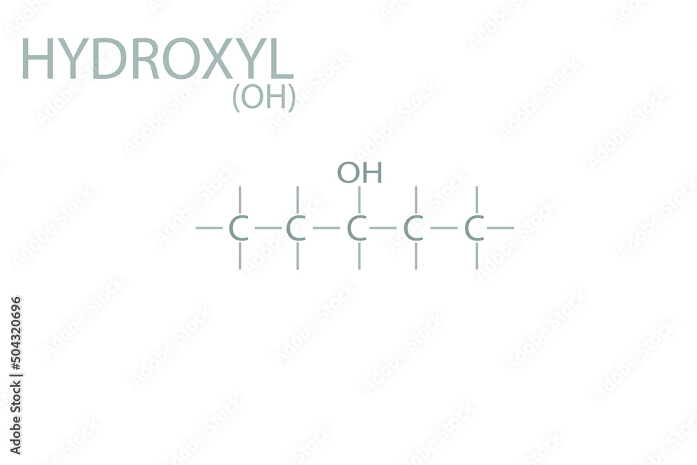 Hydroxyl molecular skeletal chemical formula.	