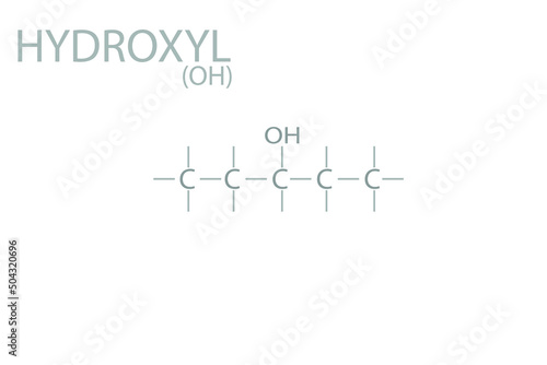 Hydroxyl molecular skeletal chemical formula. 