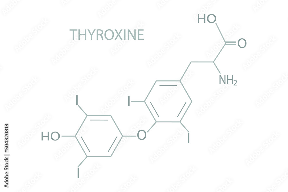 Thyroxine molecular skeletal chemical formula.	