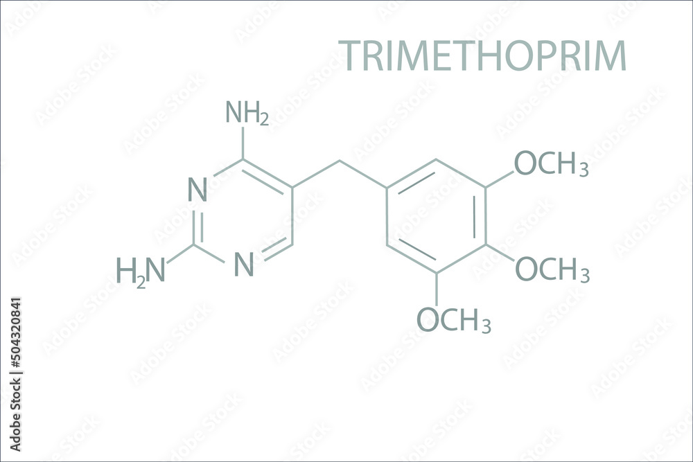 Trimethoprim molecular skeletal chemical formula.	