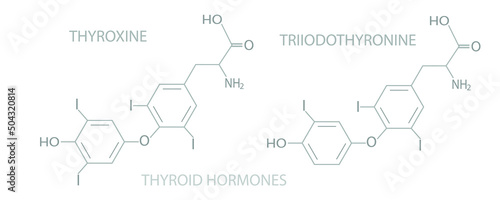 Thyroid horones molecular skeletal chemical formula.	 photo