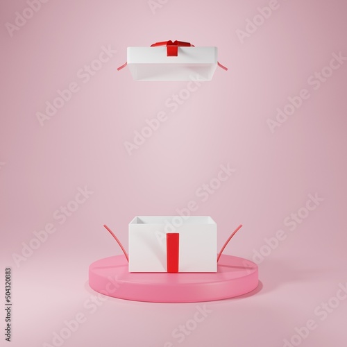 3D stand pink podium openbox photo