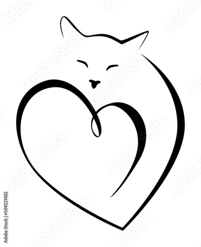 Katze mit Herz
