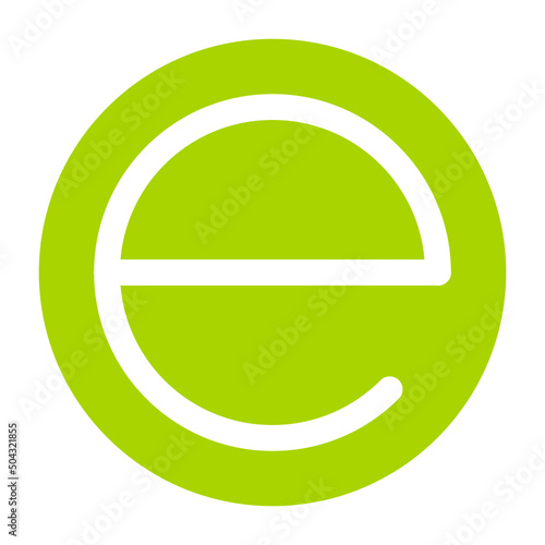 Logo e im grünen Kreis