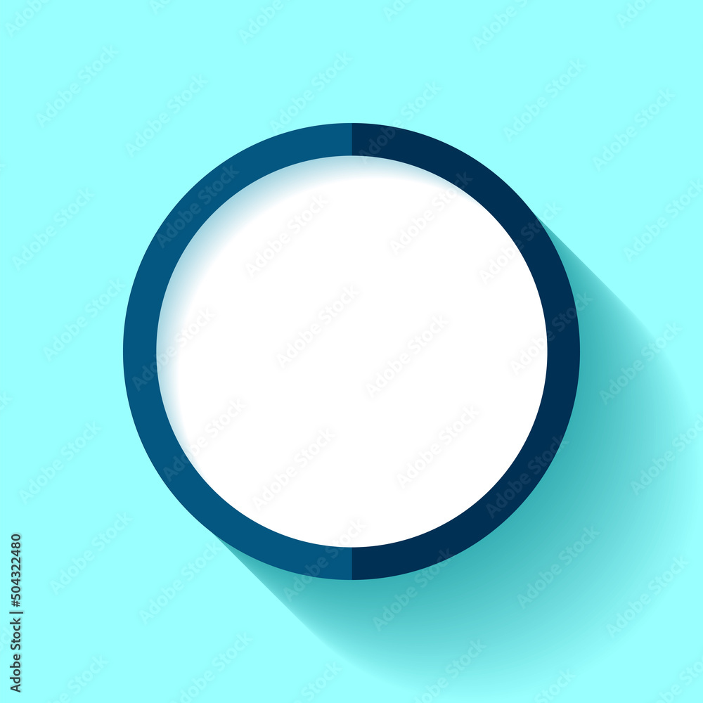 Empty icon in flat style, button on blue background. Business object. Vector design element for you project Empty icon in flat style, button on blue background. Business object. Vector design element for you project