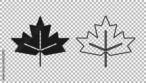 Wallpaper Mural Black Canadian maple leaf icon isolated on transparent background. Canada symbol maple leaf. Vector Torontodigital.ca