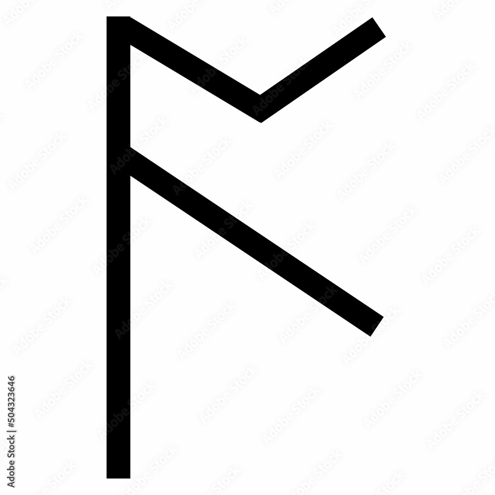 vector runic scandinavian celtic alphabet letter F