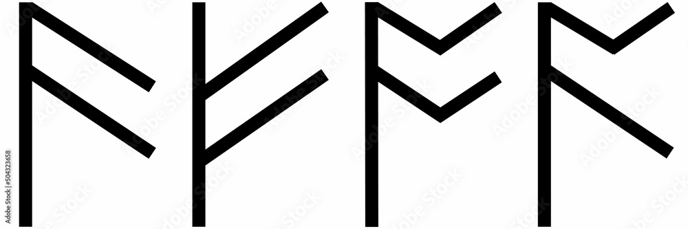vector runic scandinavian celtic alphabet letter F vector runic scandinavian celtic alphabet letter F