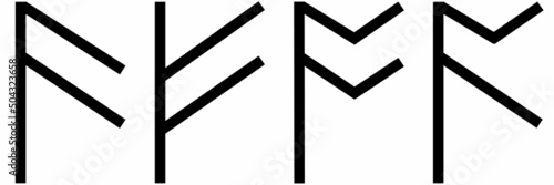 vector runic scandinavian celtic alphabet letter F