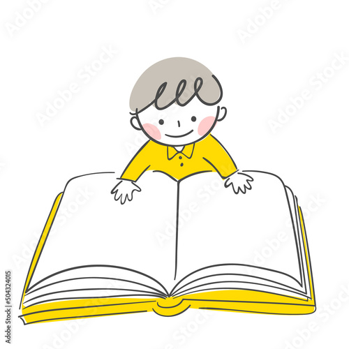아이 일러스트_책을 읽는 아이