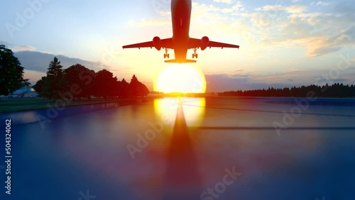 The airline plane took off.