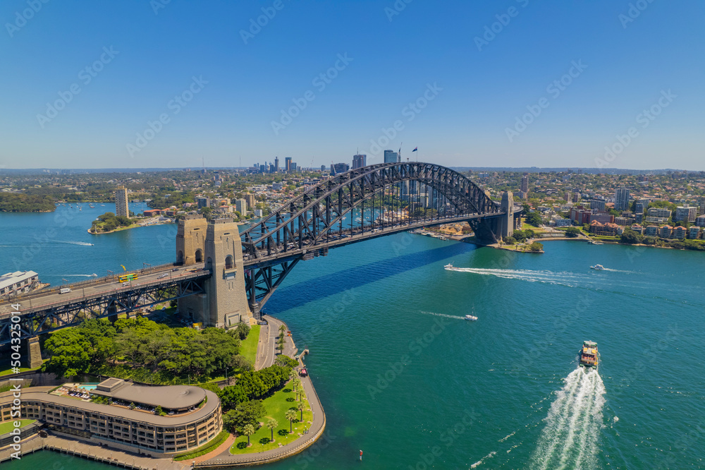  Aerial Sydney City Harbour Harbor Aerial Blue Sky Day
