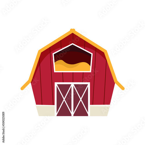 Barn vector illustration isolated on white background.