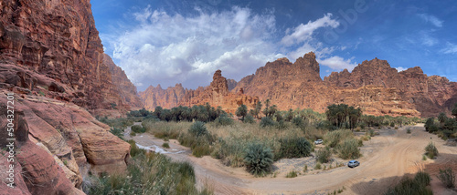 Wadi Al Disah valley views in Tabuk region of western Saudi Arabia photo