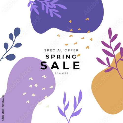 Set of floral spring summer fall universal artistic templates. Good for greeting cards, invitations, flyers and other graphic design.