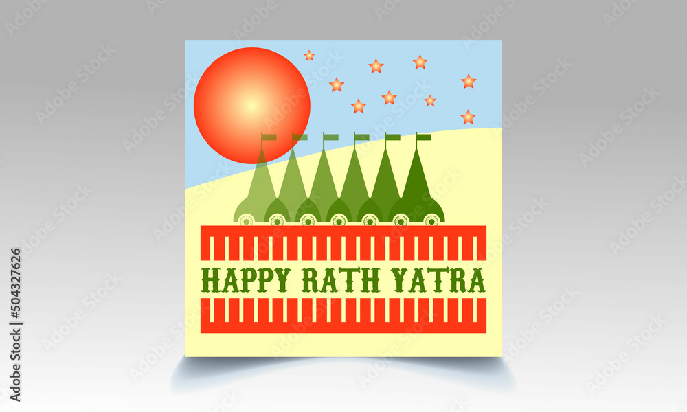 Naklejka premium Happy Rath Yatra Vector Template Design 