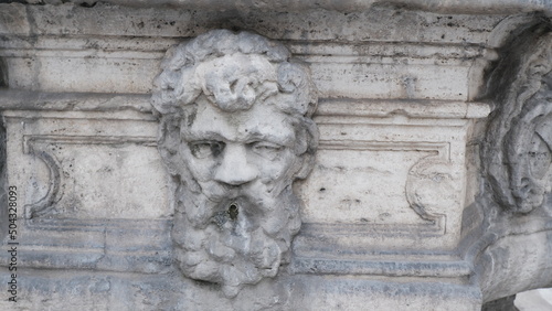Ancient Roman fountain in the shape of a head © Маркіян Паньків