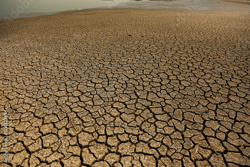 Cracked, parched land after a drought