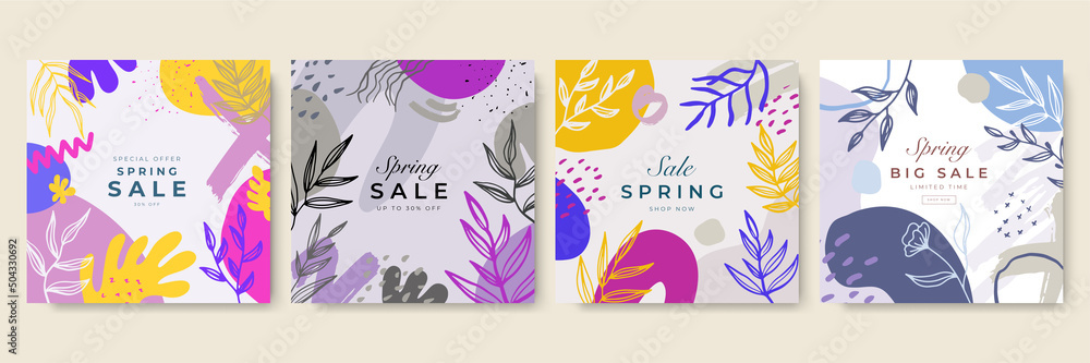 Fototapeta premium Trendy editable template for social networks stories, vector illustration. Design backgrounds for social media.