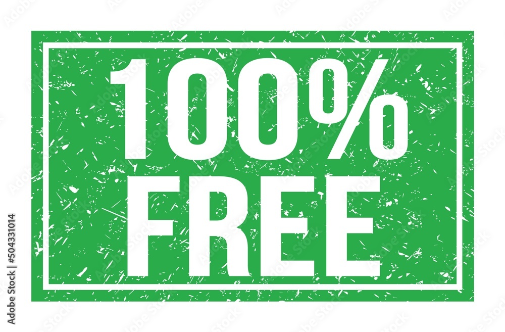 Fototapeta premium 100% FREE, words on green rectangle stamp sign