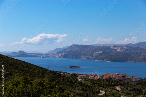 Adriatic sea and coast in Dubrovnik district. Croatia