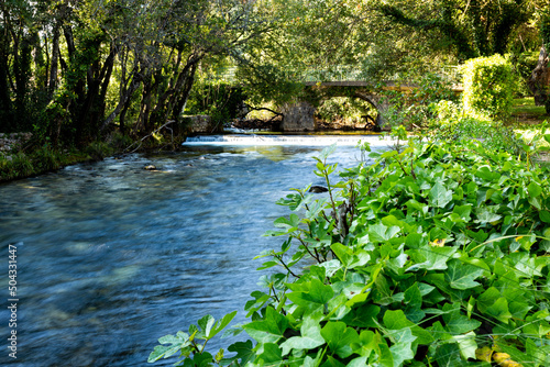 Old Bridge and Ljuta River in Croatia. photo