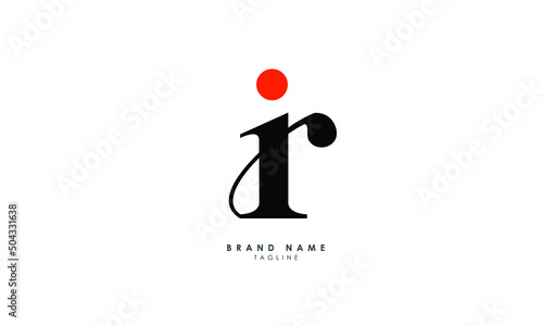 Alphabet letters Initials Monogram logo IR, RI, I and R