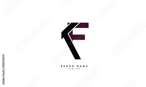 Alphabet letters Initials Monogram logo KF, FK, K and F
