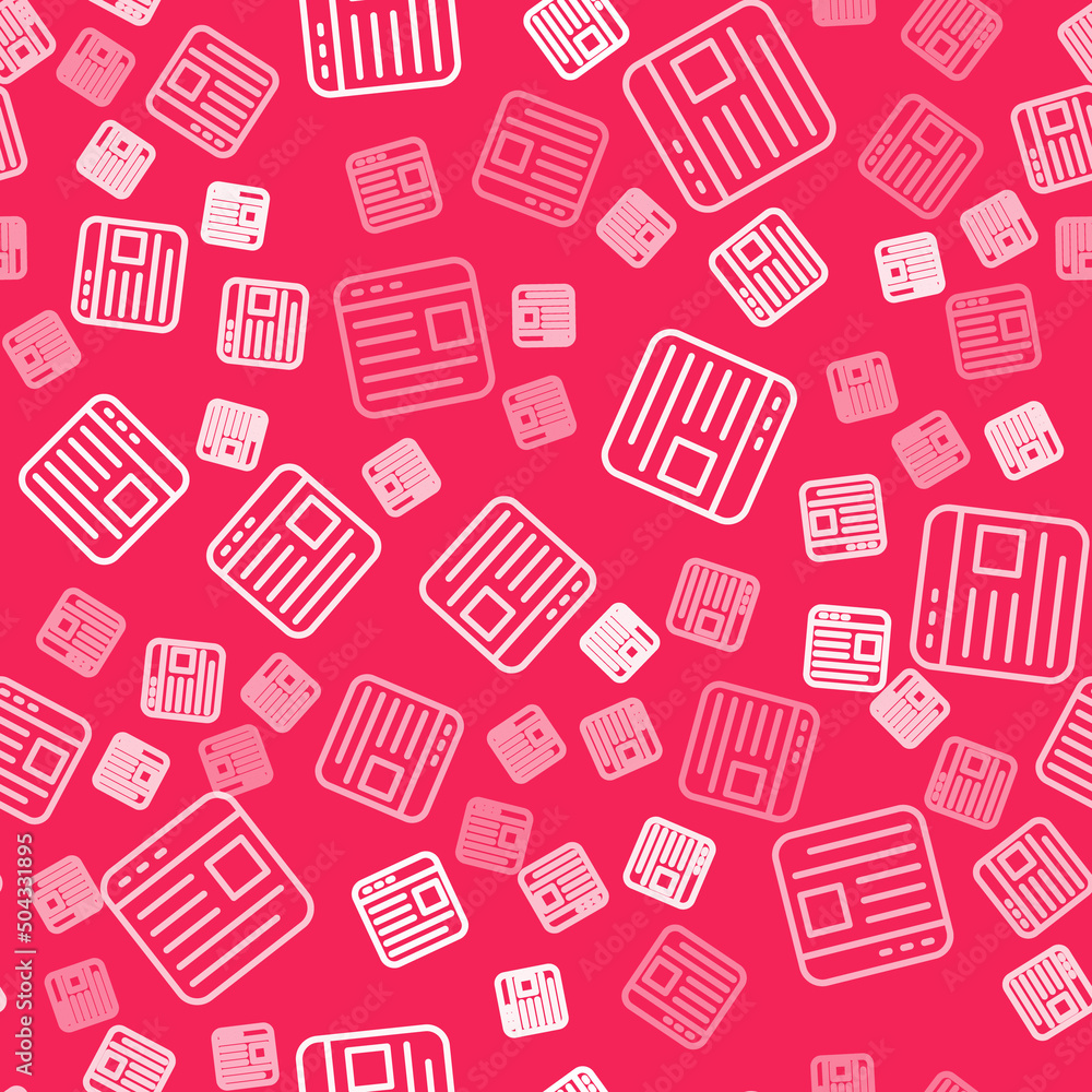 White line Advertising icon isolated seamless pattern on red background. Concept of marketing and promotion process. Responsive ads. Social media advertising. Vector White line Advertising icon isolated seamless pattern on red background. Concept of marketing and promotion process. Responsive ads. Social media advertising. Vector