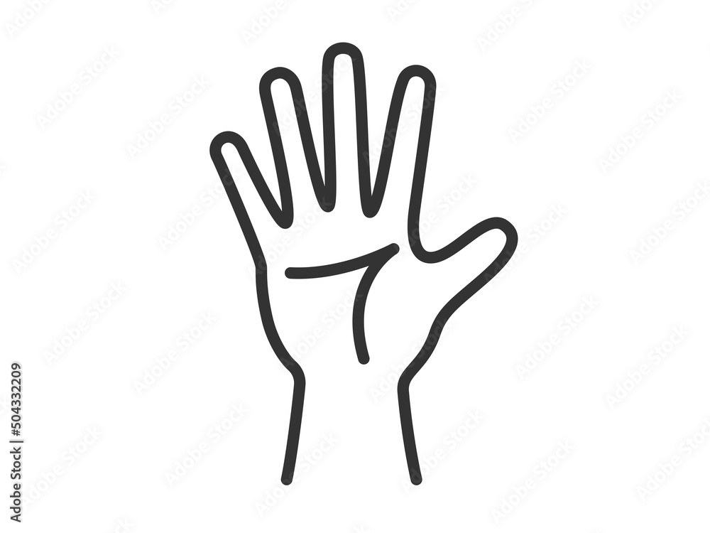 Fototapeta premium じゃんけんのパーの手のイラスト