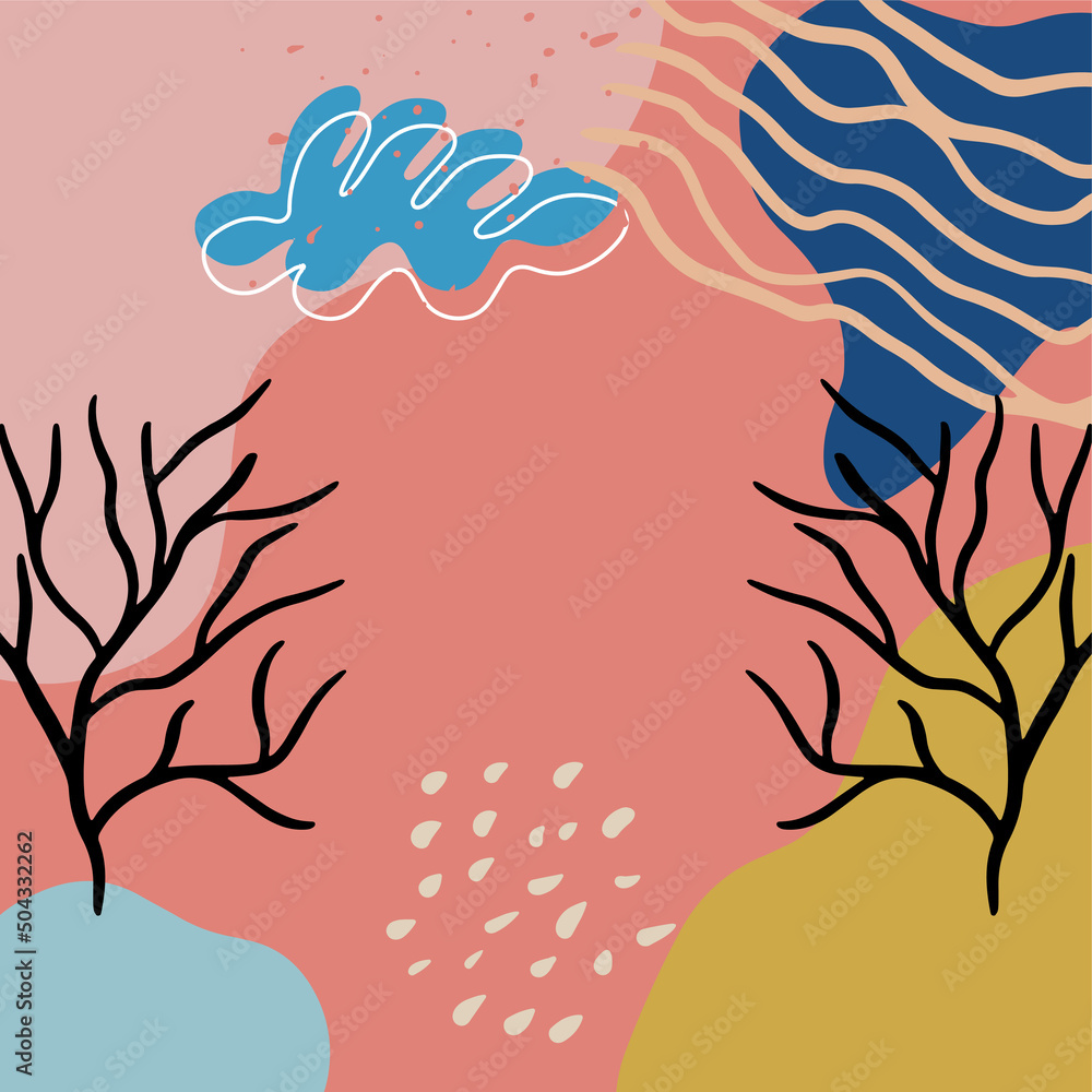 Tropical golden leaves vector illustration set. Exotic luxury abstract ...