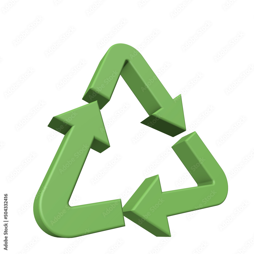 Obraz premium 3D Render Recycle Symbol
