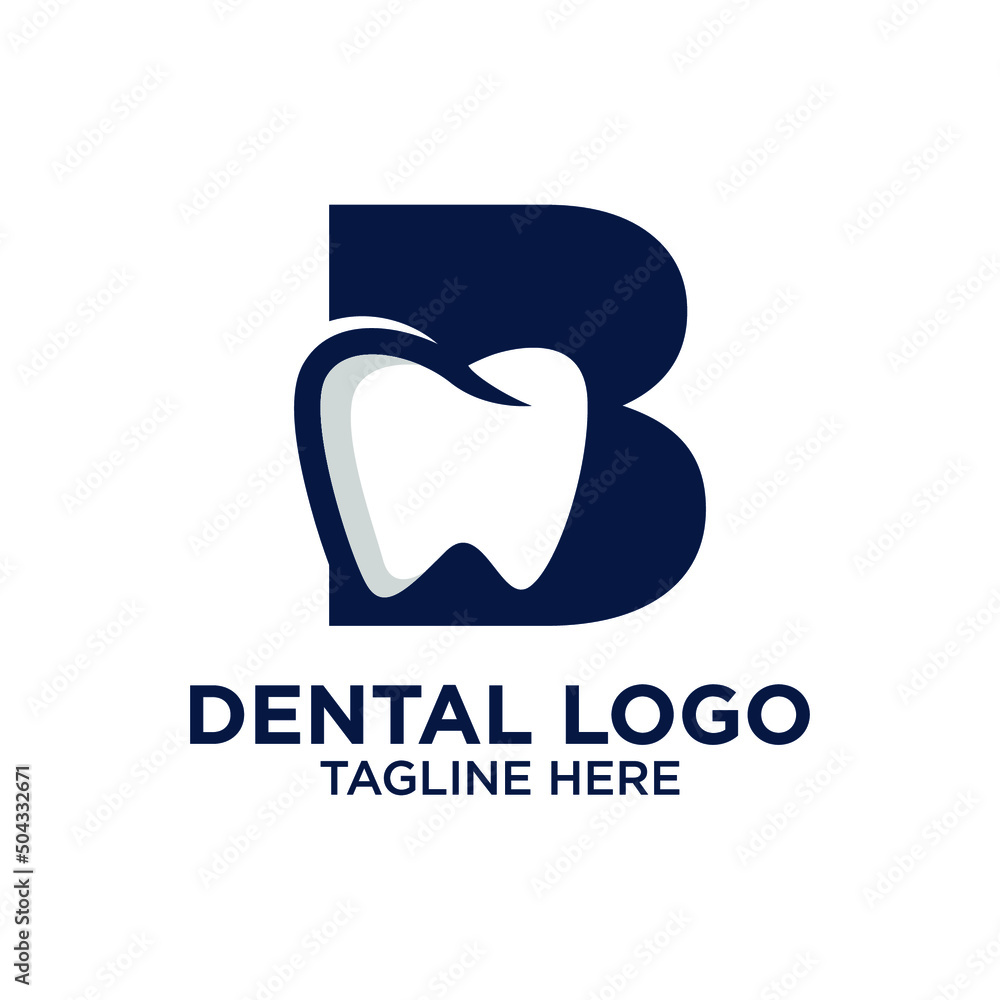 Letter B Dental Logo Design Template Inspiration, Vector Illustration.
