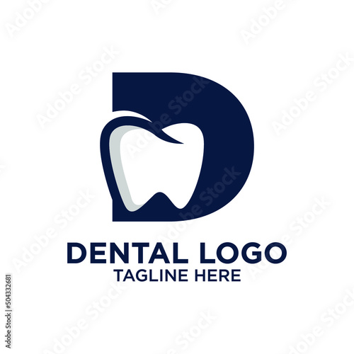 Letter D Dental Logo Design Template Inspiration, Vector Illustration.